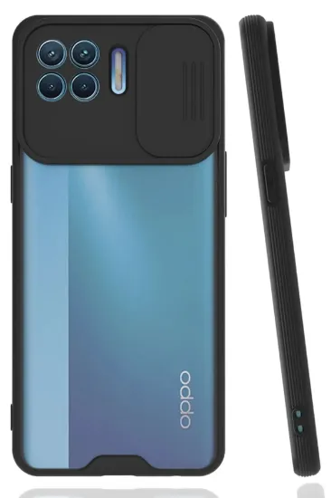 Newface Oppo Reno 4 Lite Kılıf Platin Kamera Koruma Silikon - Siyah resmi