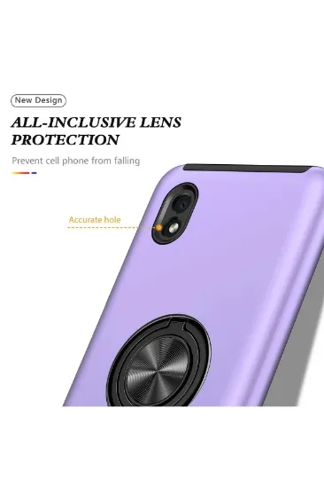 Newface Samsung Galaxy A01 Core Kılıf Elit Yüzüklü Kapak - Mor resmi