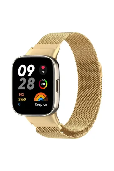 Newface Xiaomi Redmi Watch 3 Metal Mıknatıslı Kordon - Gold resmi