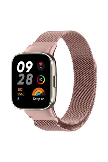 Newface Xiaomi Redmi Watch 3 Metal Mıknatıslı Kordon - Rose resmi