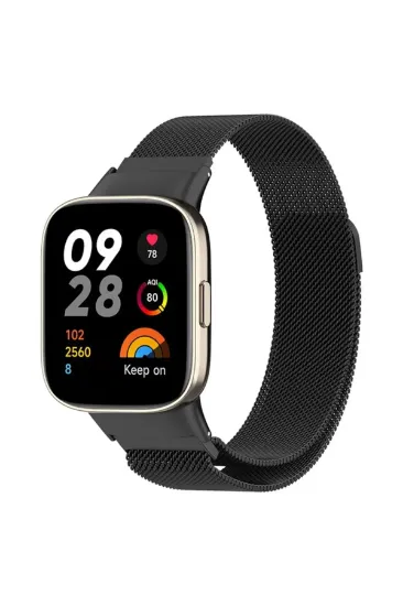 Newface Xiaomi Redmi Watch 3 Metal Mıknatıslı Kordon - Siyah resmi