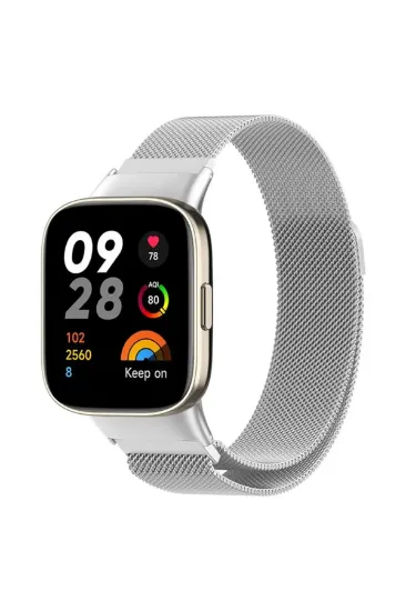 Newface Xiaomi Redmi Watch 3 Metal Mıknatıslı Kordon - Gümüş resmi