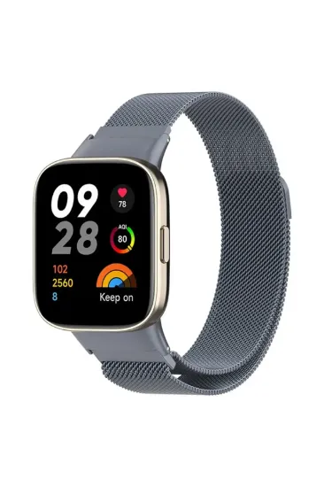 Newface Xiaomi Redmi Watch 3 Metal Mıknatıslı Kordon - Gri resmi