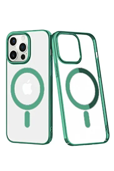 Newface iPhone 12 Pro Max Kılıf Element Magneticsafe Sert Kapak - Köknar Yeşili resmi