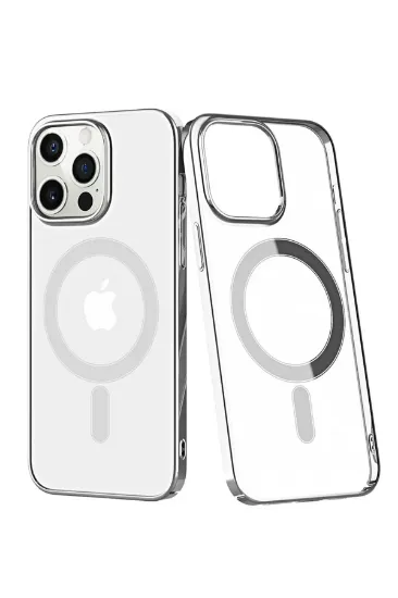 Newface iPhone 12 Pro Max Kılıf Element Magneticsafe Sert Kapak - Gümüş resmi