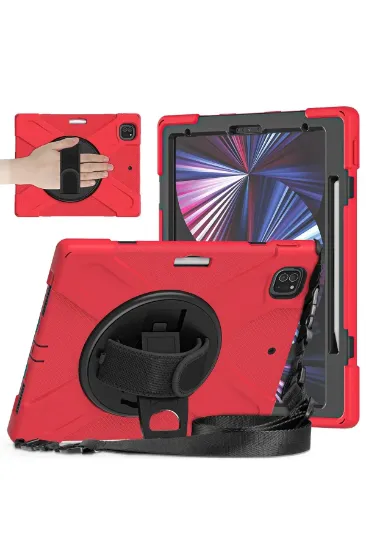 Newface iPad Pro 12.9 (2020) Kılıf Amazing Tablet Kapak - Kırmızı resmi