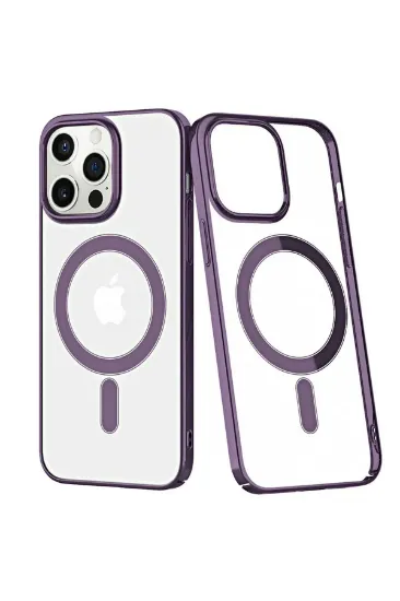 Newface iPhone 13 Pro Max Kılıf Element Magneticsafe Sert Kapak - Derin Mor resmi