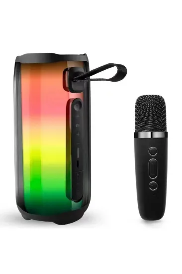 Newface Pluse 5 Mikrofonlu RGB Kablosuz Hoparlör - Siyah resmi