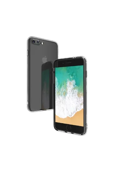Newface iPhone 8 Plus Kılıf Deluxe 2mm Şeffaf Silikon resmi