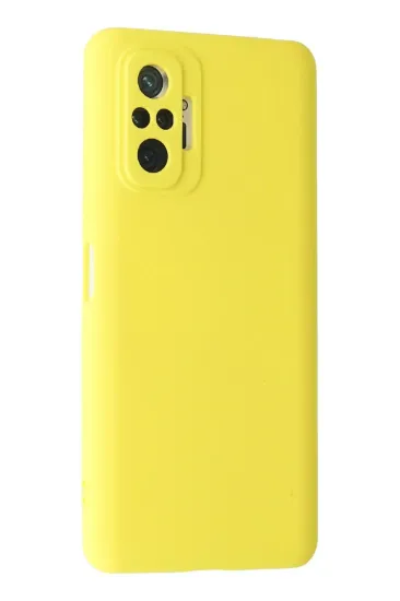Newface Xiaomi Redmi Note 10 Pro Kılıf Nano içi Kadife Silikon - Sarı resmi