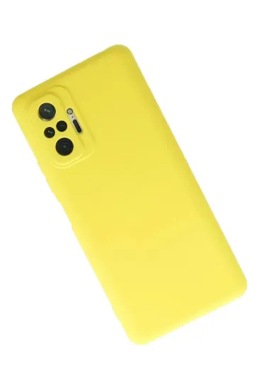 Newface Xiaomi Redmi Note 10 Pro Kılıf Nano içi Kadife Silikon - Sarı resmi