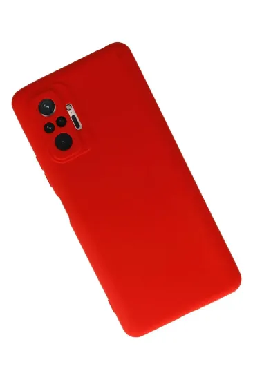 Newface Xiaomi Redmi Note 10 Pro Kılıf Nano içi Kadife Silikon - Kırmızı resmi