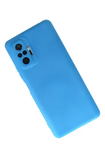Newface Xiaomi Redmi Note 10 Pro Kılıf Nano içi Kadife Silikon - Mavi resmi