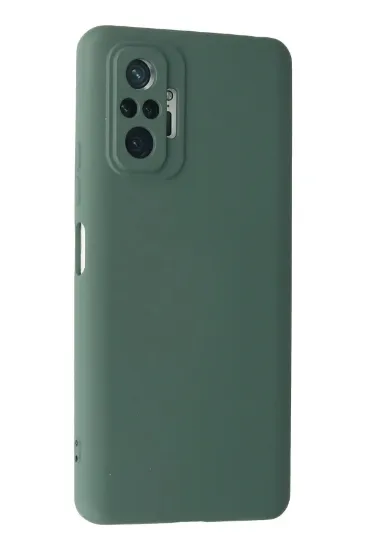 Newface Xiaomi Redmi Note 10 Pro Kılıf Nano içi Kadife Silikon - Koyu Yeşil resmi