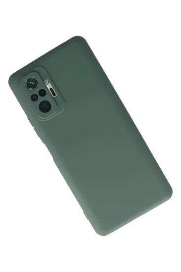 Newface Xiaomi Redmi Note 10 Pro Kılıf Nano içi Kadife Silikon - Koyu Yeşil resmi