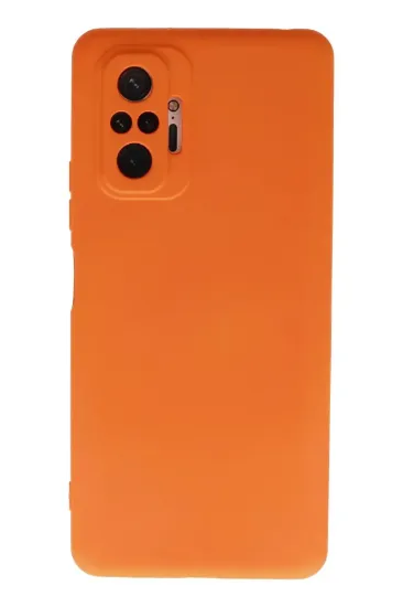 Newface Xiaomi Redmi Note 10 Pro Kılıf Nano içi Kadife Silikon - Turuncu resmi
