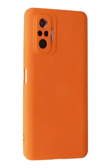 Newface Xiaomi Redmi Note 10 Pro Kılıf Nano içi Kadife Silikon - Turuncu resmi