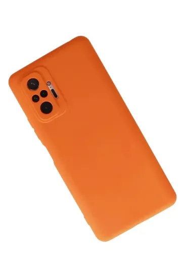 Newface Xiaomi Redmi Note 10 Pro Kılıf Nano içi Kadife Silikon - Turuncu resmi