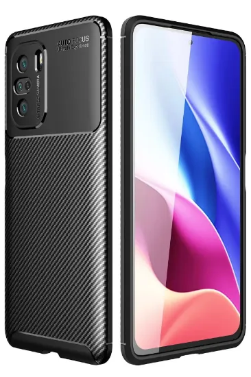Newface Xiaomi Poco F3 Kılıf Auto Focus Karbon Kapak - Siyah resmi