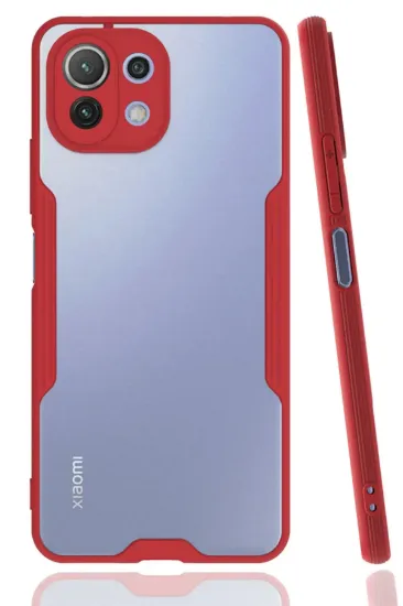 Newface Xiaomi Mİ 11 Lite Kılıf Platin Silikon - Kırmızı resmi