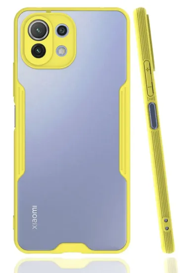 Newface Xiaomi Mİ 11 Lite Kılıf Platin Silikon - Sarı resmi