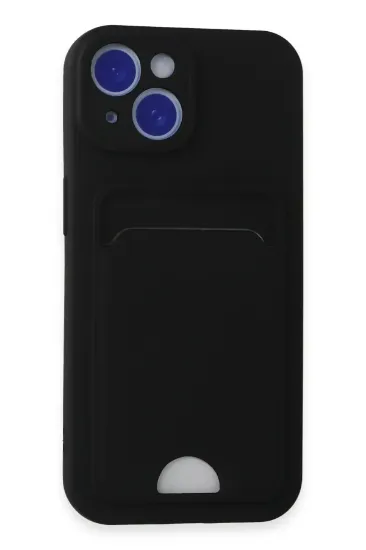 Newface iPhone 15 Kılıf Kelvin Kartvizitli Silikon - Siyah resmi