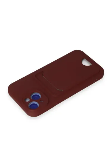 Newface iPhone 15 Kılıf Kelvin Kartvizitli Silikon - Bordo resmi