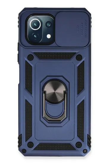 Newface Xiaomi Mİ 11 Lite Kılıf Pars Lens Yüzüklü Silikon - Lacivert resmi