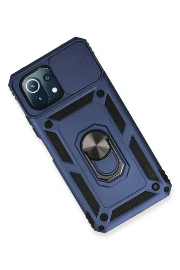 Newface Xiaomi Mİ 11 Lite Kılıf Pars Lens Yüzüklü Silikon - Lacivert resmi