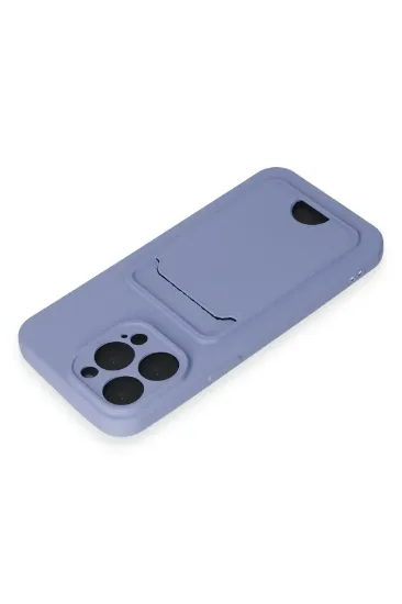 Newface iPhone 15 Pro Max Kılıf Kelvin Kartvizitli Silikon - Lila resmi