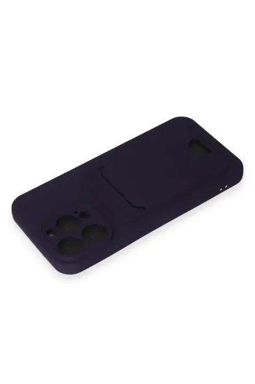 Newface iPhone 15 Pro Max Kılıf Kelvin Kartvizitli Silikon - Derin Mor resmi