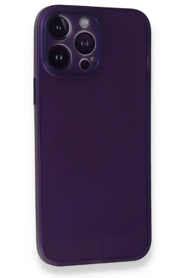 Newface iPhone 14 Pro Max Kılıf PP Ultra İnce Kapak - Mor resmi