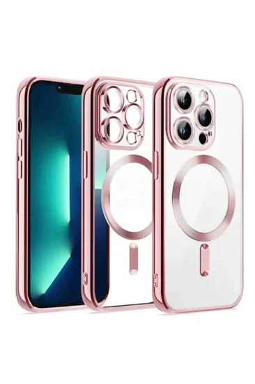 Newface iPhone 15 Kılıf Kross Magneticsafe Kapak - Pembe resmi