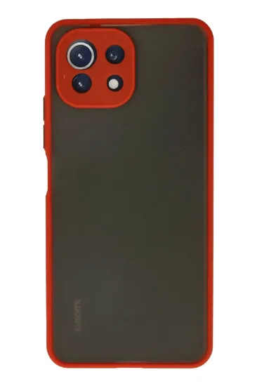 Newface Xiaomi Mİ 11 Lite Kılıf Montreal Silikon Kapak - Kırmızı resmi