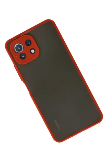 Newface Xiaomi Mİ 11 Lite Kılıf Montreal Silikon Kapak - Kırmızı resmi