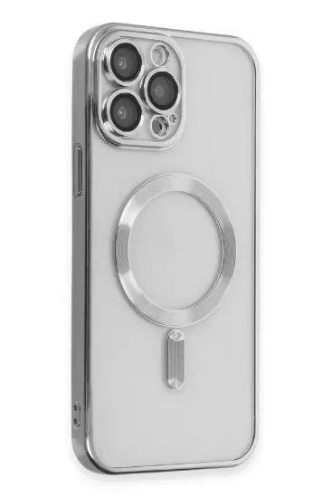 Newface iPhone 15 Pro Max Kılıf Kross Magneticsafe Kapak - Gümüş resmi