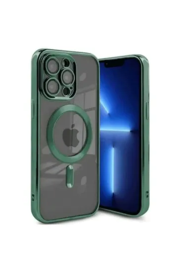 Newface iPhone 15 Pro Max Kılıf Kross Magneticsafe Kapak - Koyu Yeşil resmi
