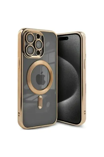 Newface iPhone 15 Pro Max Kılıf Kross Magneticsafe Kapak - Gold resmi