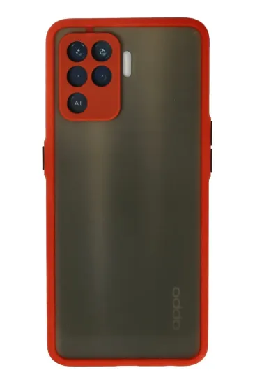 Newface Oppo Reno 5 Lite Kılıf Montreal Silikon Kapak - Kırmızı resmi