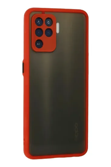 Newface Oppo Reno 5 Lite Kılıf Montreal Silikon Kapak - Kırmızı resmi