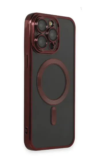 Newface iPhone 15 Pro Max Kılıf Kross Magneticsafe Kapak - Bordo resmi