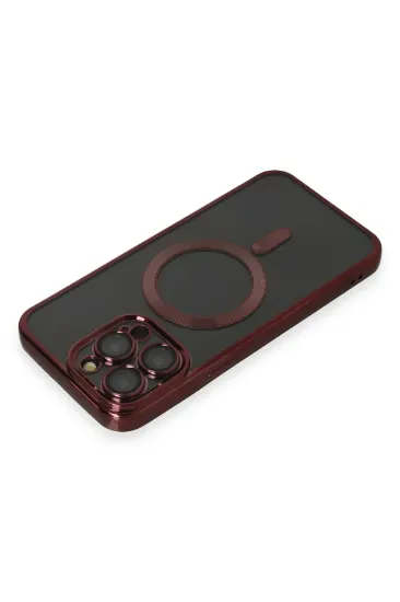 Newface iPhone 15 Pro Max Kılıf Kross Magneticsafe Kapak - Bordo resmi