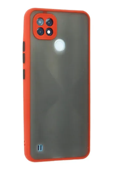 Newface Realme C21 Kılıf Montreal Silikon Kapak - Kırmızı resmi