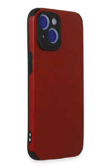 Newface iPhone 15 Kılıf Loop Deri Silikon - Kırmızı resmi