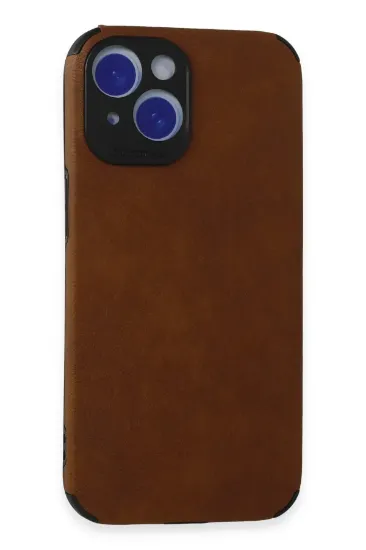 Newface iPhone 15 Kılıf Loop Deri Silikon - Kahverengi resmi