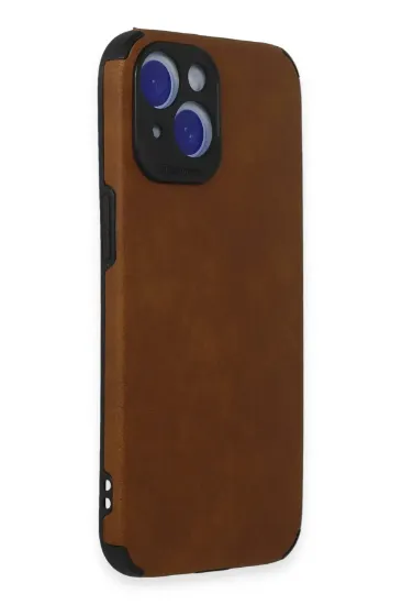 Newface iPhone 15 Kılıf Loop Deri Silikon - Kahverengi resmi
