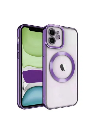 Newface iPhone 11 Kılıf Kross Magneticsafe Kapak - Mor resmi