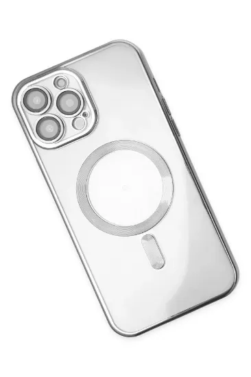 Newface iPhone 13 Pro Max Kılıf Kross Magneticsafe Kapak - Gümüş resmi