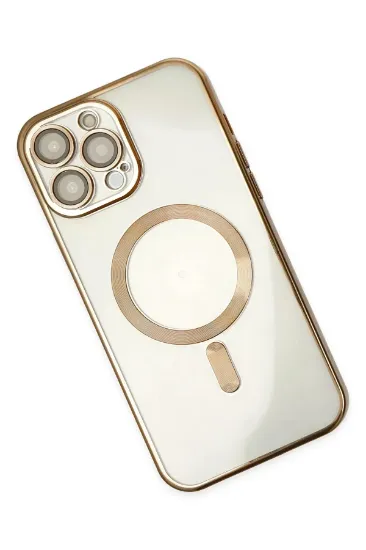 Newface iPhone 13 Pro Max Kılıf Kross Magneticsafe Kapak - Gold resmi