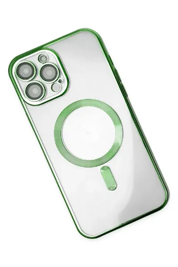 Newface iPhone 13 Pro Max Kılıf Kross Magneticsafe Kapak - Koyu Yeşil resmi